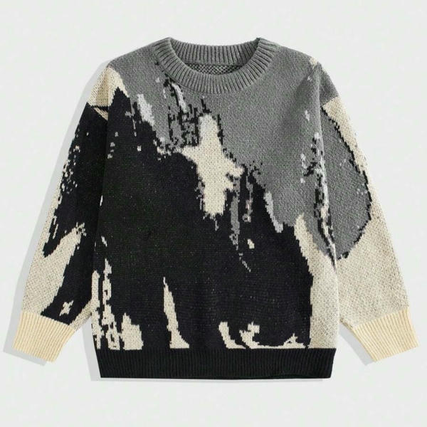 SHEIN OMWE-Street-Life-Men-Graphic-Pattern-Pullover-Sweater AO90096001