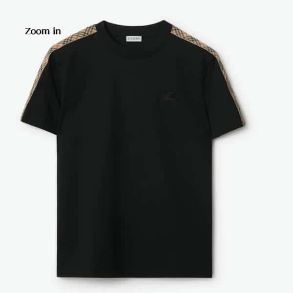 Burberry Check Trim Cotton T-shirt AO95040058