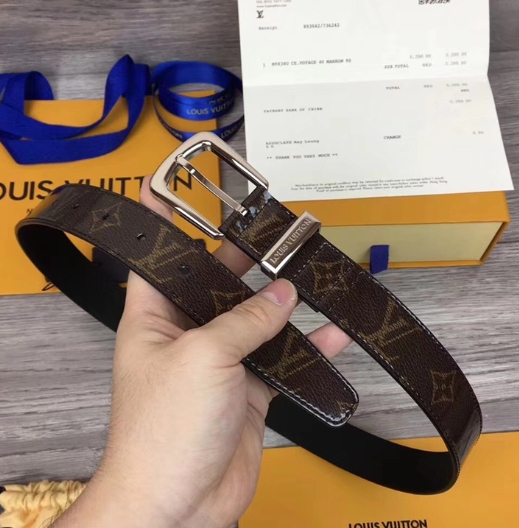 Louis Vuitton lv Belt Needle Buckle Belt Mirror Belt Brown DA90207062