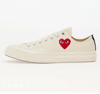 Comme Des Garcons PLAY White Minimalist Canvas Shoes CA00580021