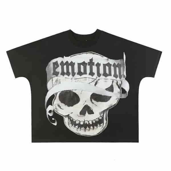MIXED EMOTION Trendy Skull Letter Short Sleeved Shirt AO58117007