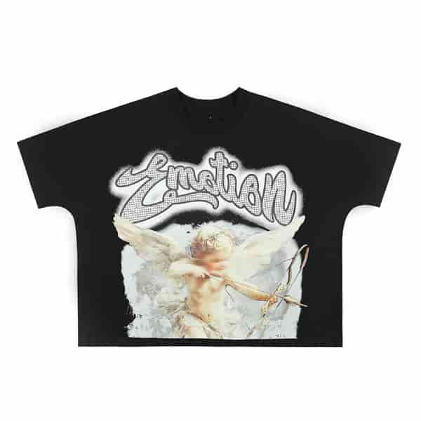 MIXED EMOTION Retro Angel Letter T-shirt AO58117008
