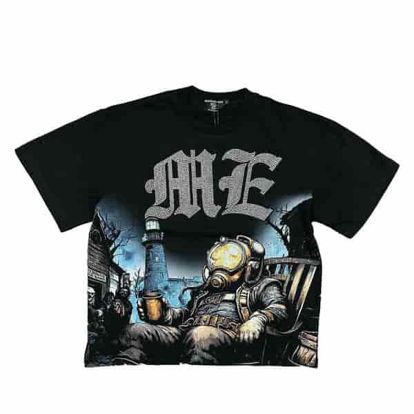 MIXED EMOTION Hot Stamping Printed Ruins T-shirt AO55117019