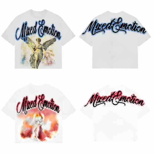 MIXED EMOTION Trendy Angel Letter Printed T-shirt AO63117012