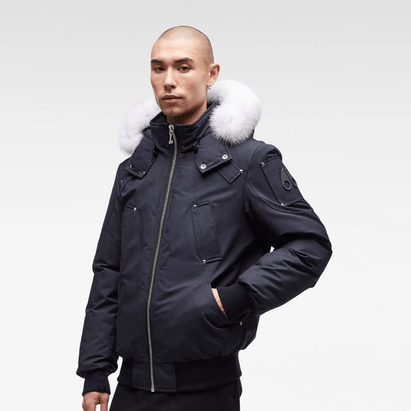 Moose Knuckles Stand Up Collar Frayed Hooded Jacket AF00029008